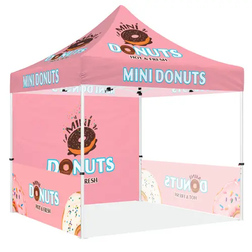 イベント用テント。屋外対応、防水仕様で名入れ可能。展示会や地域イベント、法人利用に最適なモデル