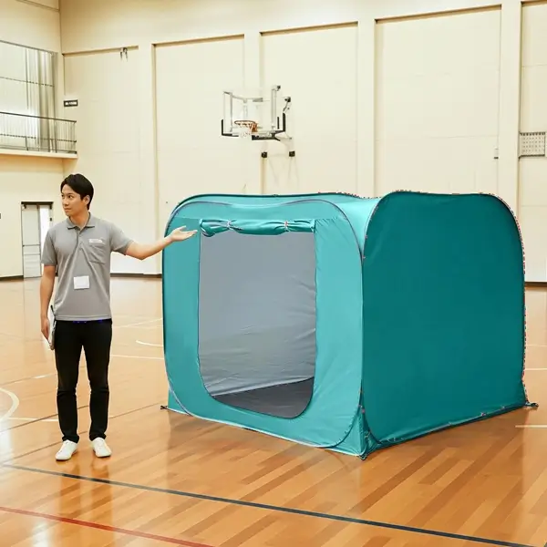 災害用テント スチールフレーム ポリエステル生地 銀コーティング 防水 耐候性