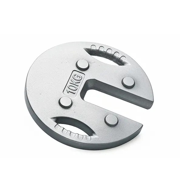 テント脚部に取り付けられた鋳鉄製テントウェイト10kg